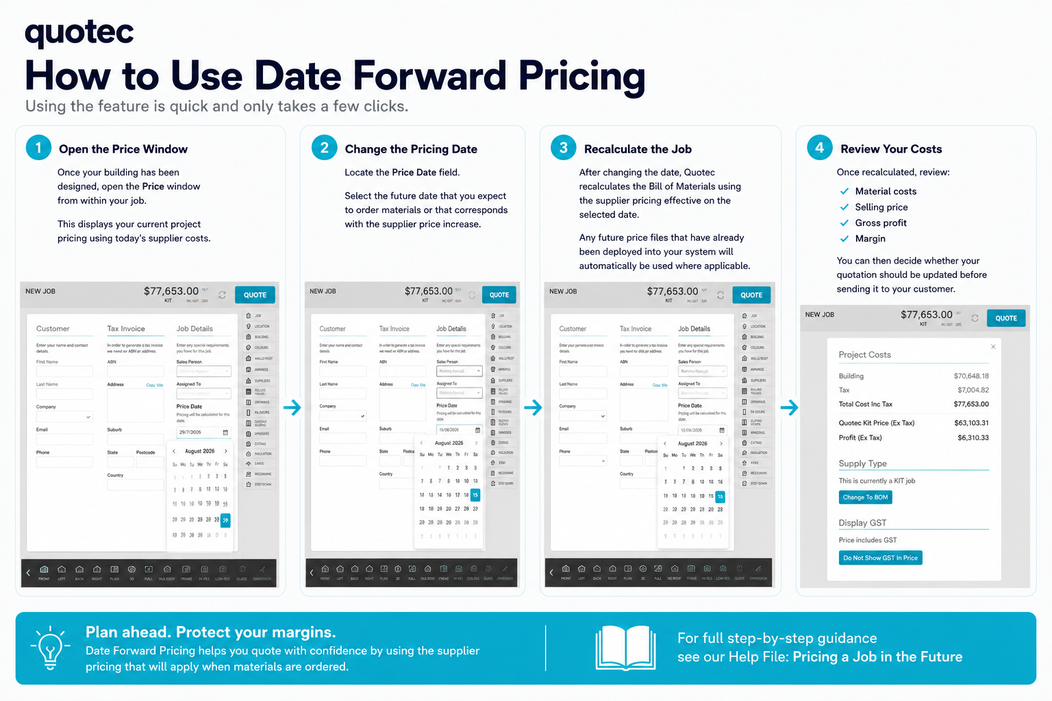 Date Forward - Managing Price Variations in Quotec