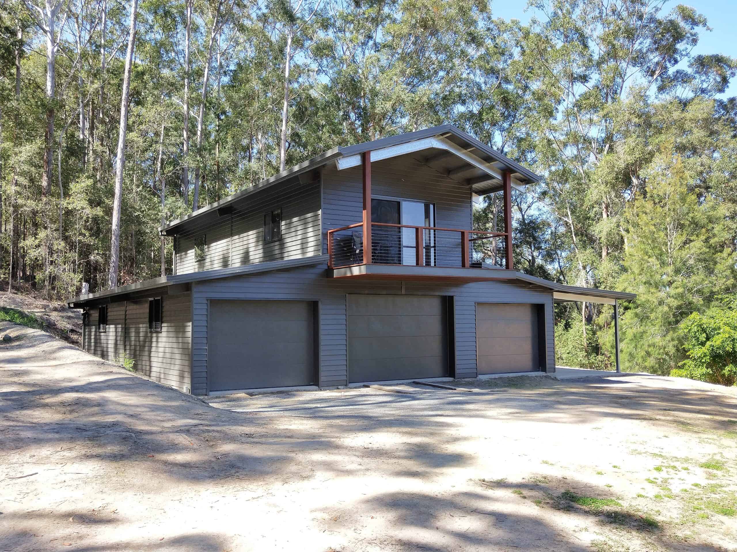 Shed with three roller doors and good ventilation.