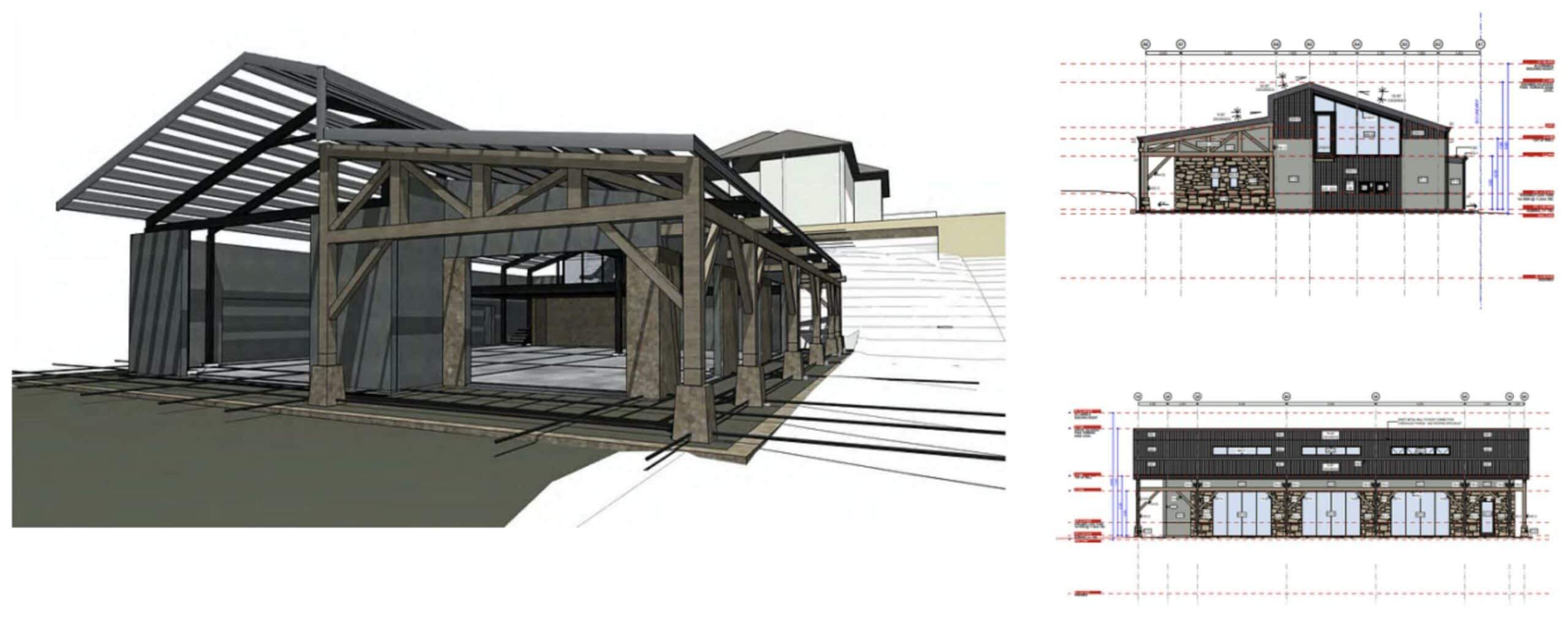 Computer generated drawings of a one off special shed design